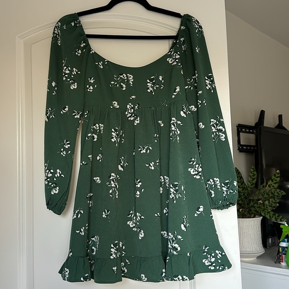 Long-Sleeve Scoopneck Mini Dress - Picture 2 of 3